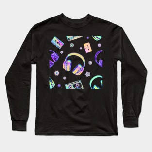 Headphones Pattern Long Sleeve T-Shirt